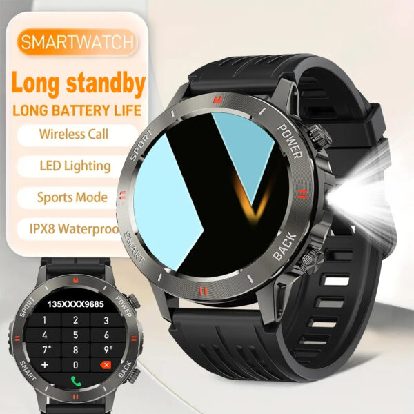 Waterproof Men’s Smartwatch with Heart Rate & Long Battery Life