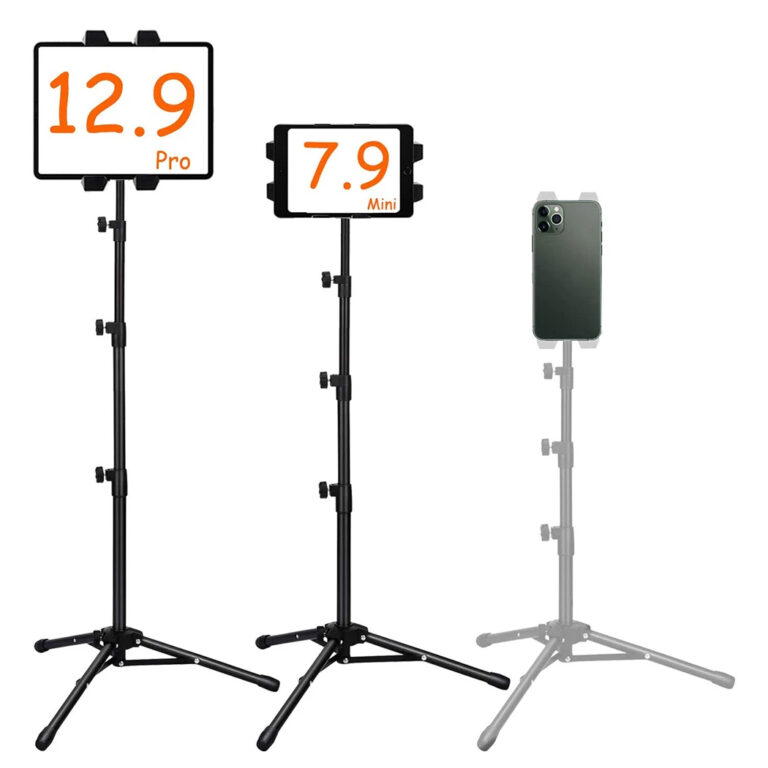 Hands-Free Floor Tripod Stand for Phones & Tablets 4.7-12.9″