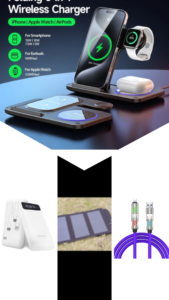 Charging station for iPhone- Power Bank- solar power charger- fast charging cable