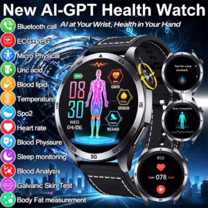 ECG+PPG Health Smart Watch Men Blood Oxygen Uric Acid Blood Pressure Monitoring HD Bluetooth Call AI Watch For iOS Android