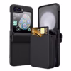 Luxury Folding Full Package Hinged Phone Case For Samsung Galaxy Z Flip 6 5 4 3 Insert Card Frosted Protective Case For Z Flip 4