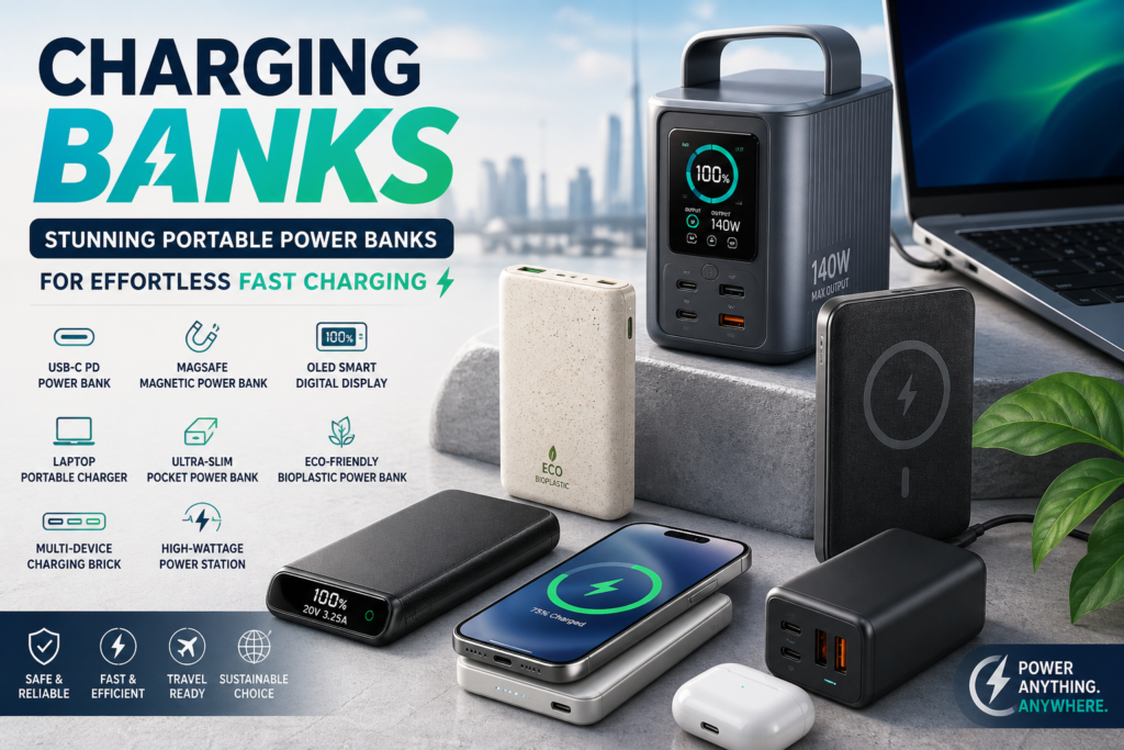 Illustration of Charging Banks: Stunning Portable Power Banks for Effortless Fast Charging