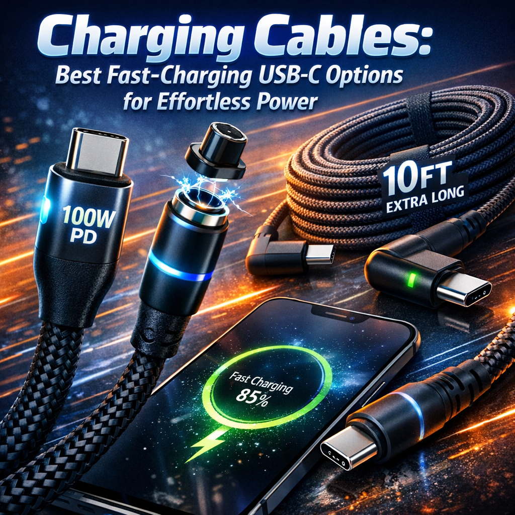 fast-charging USB-C cable illustration for Charging Cables: Best Fast-Charging USB-C Options for Effortless Power