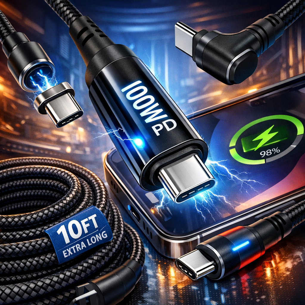 fast-charging USB-C cable illustration for Charging Cables: Stunning Fast-Charging USB-C Picks for Effortless Power