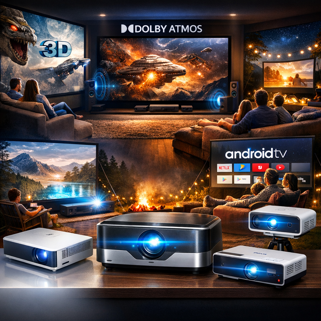 home theater projector illustration for Cinema Projectors: Best Stunning Home Theater Experiences for Every Space