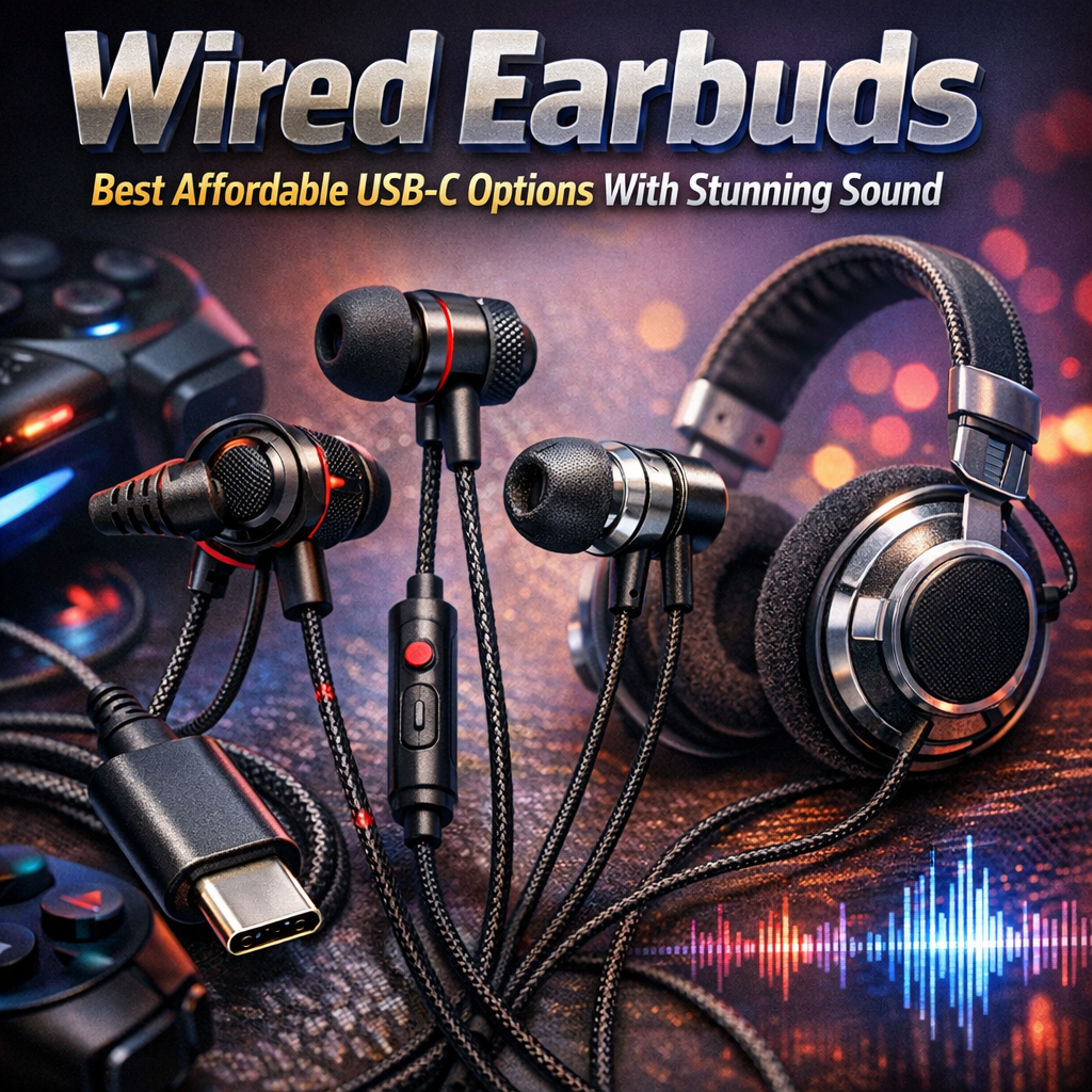 USB-C wired earbuds illustration for Wired Earbuds: Best Affordable USB-C Options With Stunning Sound