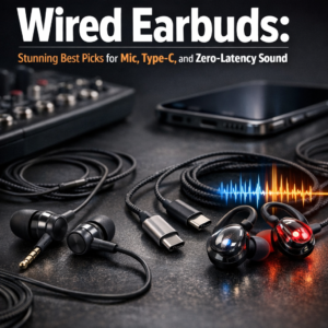 wired earbuds with mic illustration