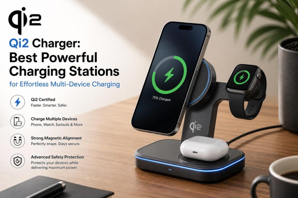 Illustration of Qi2 Charger: Best Powerful Charging Stations for Effortless Multi-Device Charging