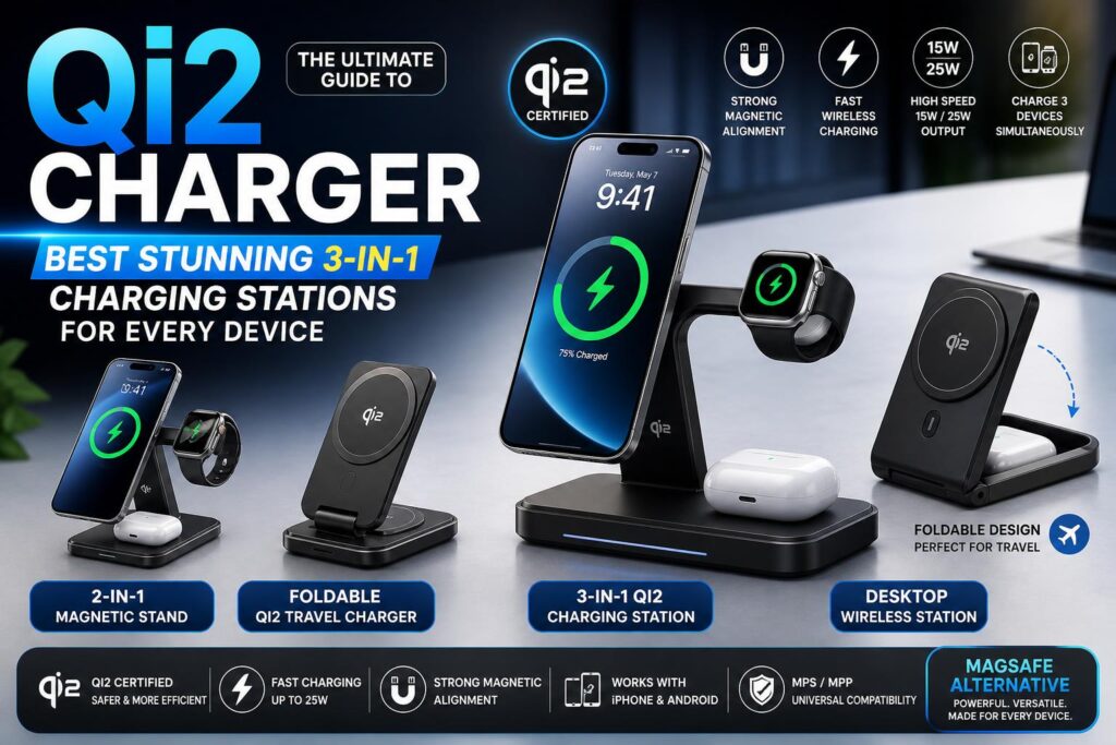 Illustration of Qi2 Charger: Best Stunning 3-in-1 Charging Stations for Every Device