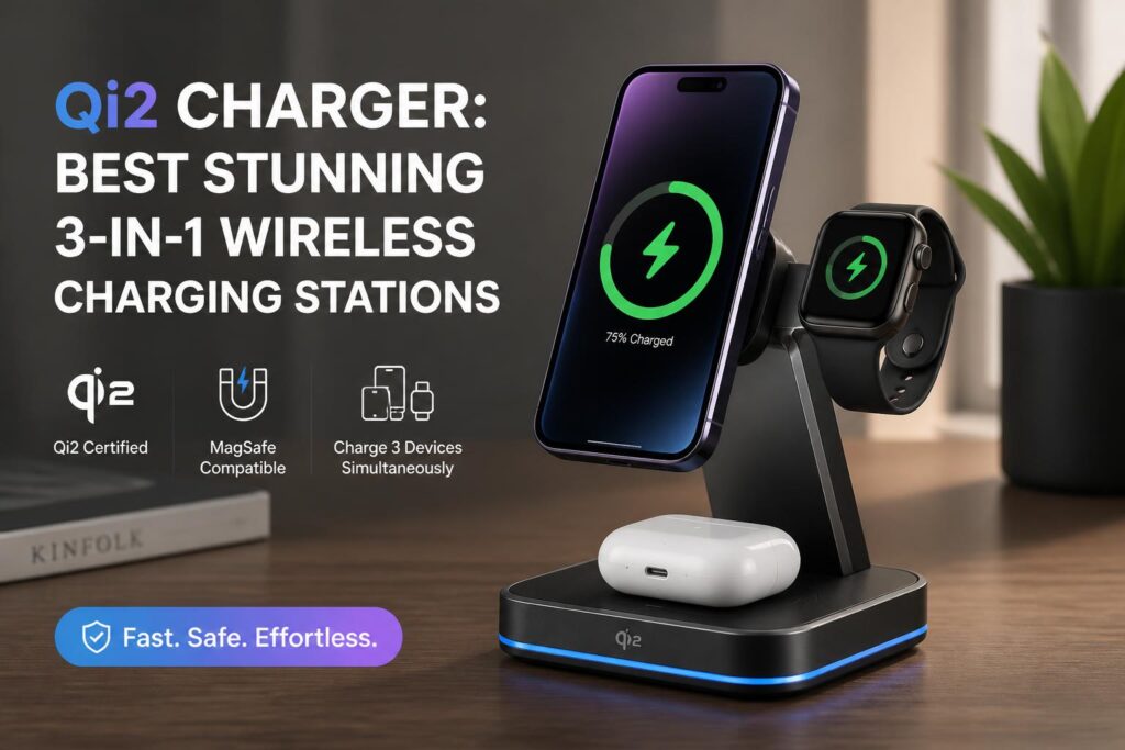 Illustration of Qi2 Charger: Best Stunning 3-in-1 Wireless Charging Stations